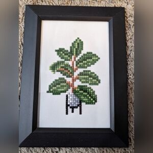 Framed jeweled plant picture